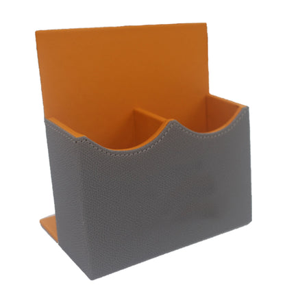 Hotel Leather Remote Control Holder Desk Caddy with 2 Slots
