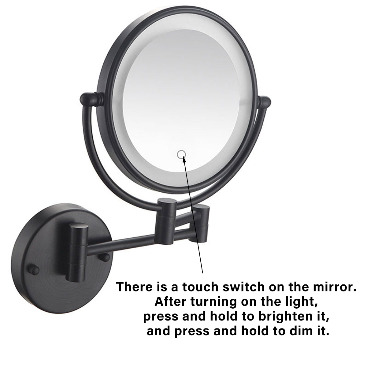 Wall Mounted Folding Makeup Mirror 5x with Light