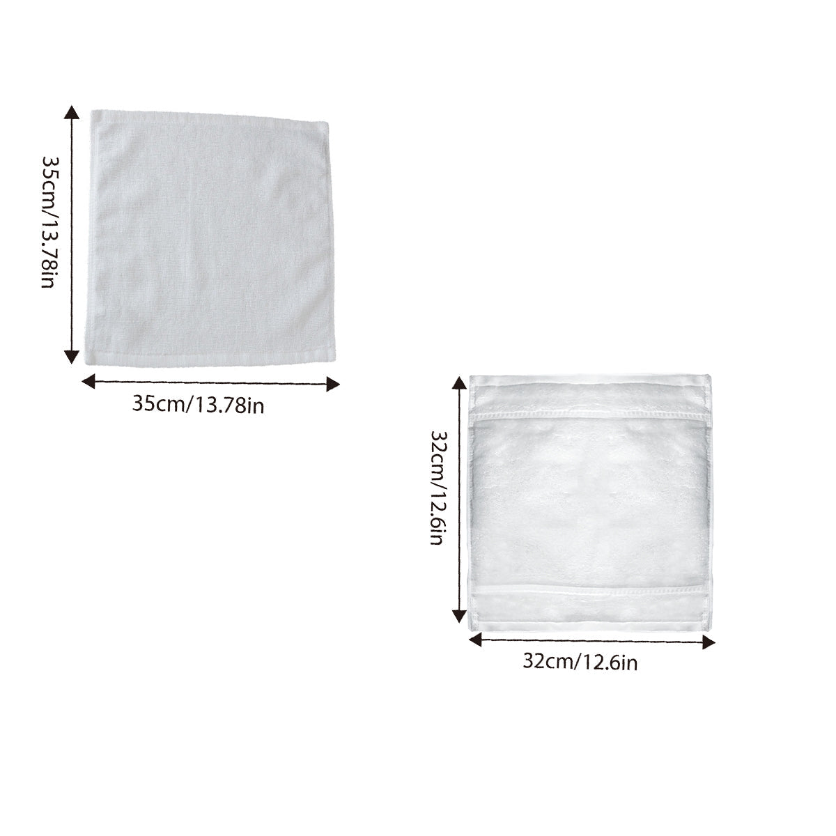 6PCS White Cotton Hotel Face Towels Thick and Soft