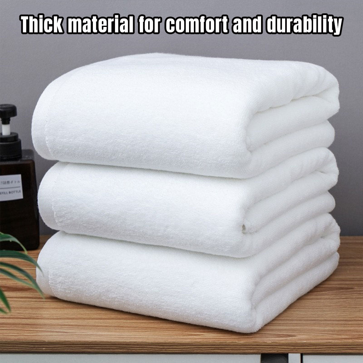 6pcs Hotel Cotton Bath Mat Towels Non Slip Floor Use White