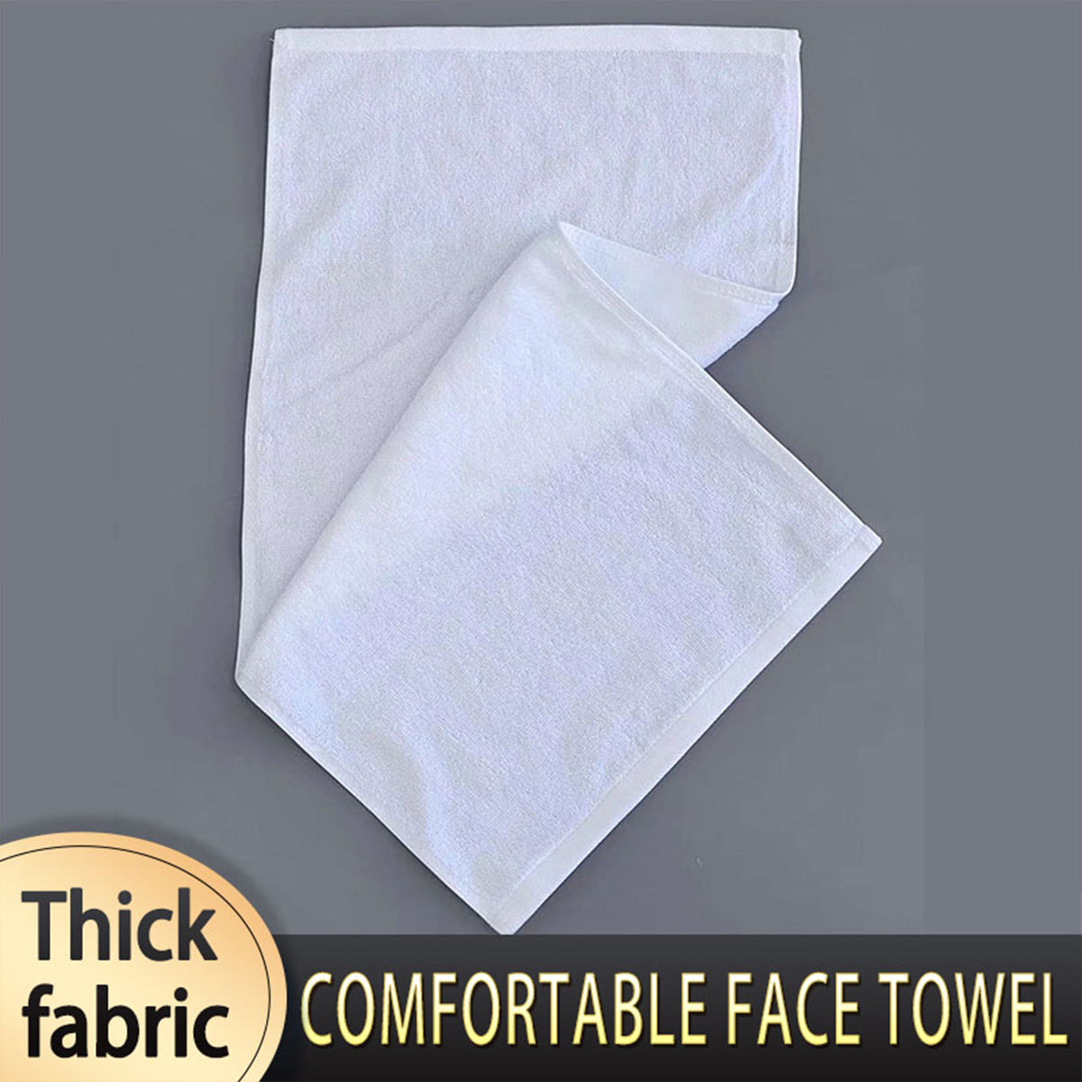 6pcs White Cotton Absorbent Bath Towels for Hotel & Home Use