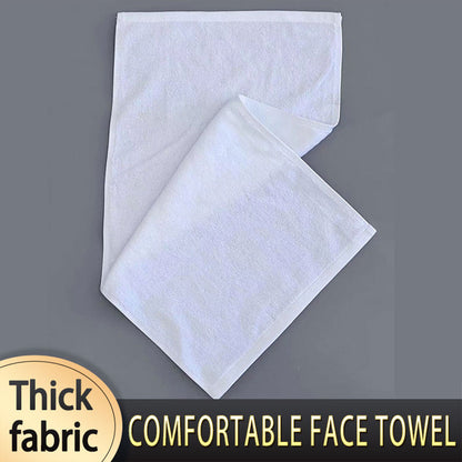 6pcs White Cotton Absorbent Bath Towels for Hotel & Home Use