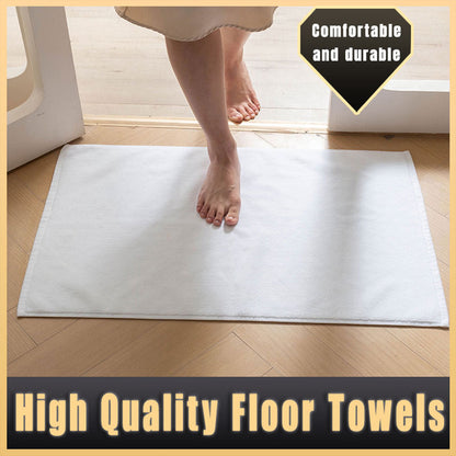 6pcs Hotel Cotton Bath Mat Towels Non Slip Floor Use White