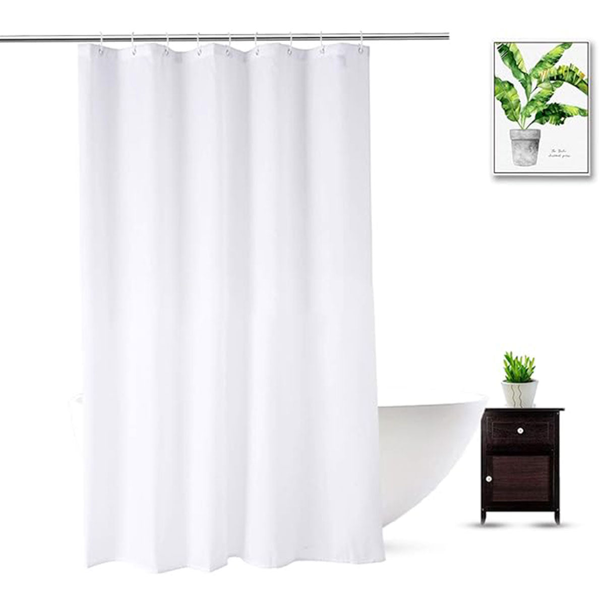 Waterproof Polyester Shower Curtain Liner Bathroom White Home Use