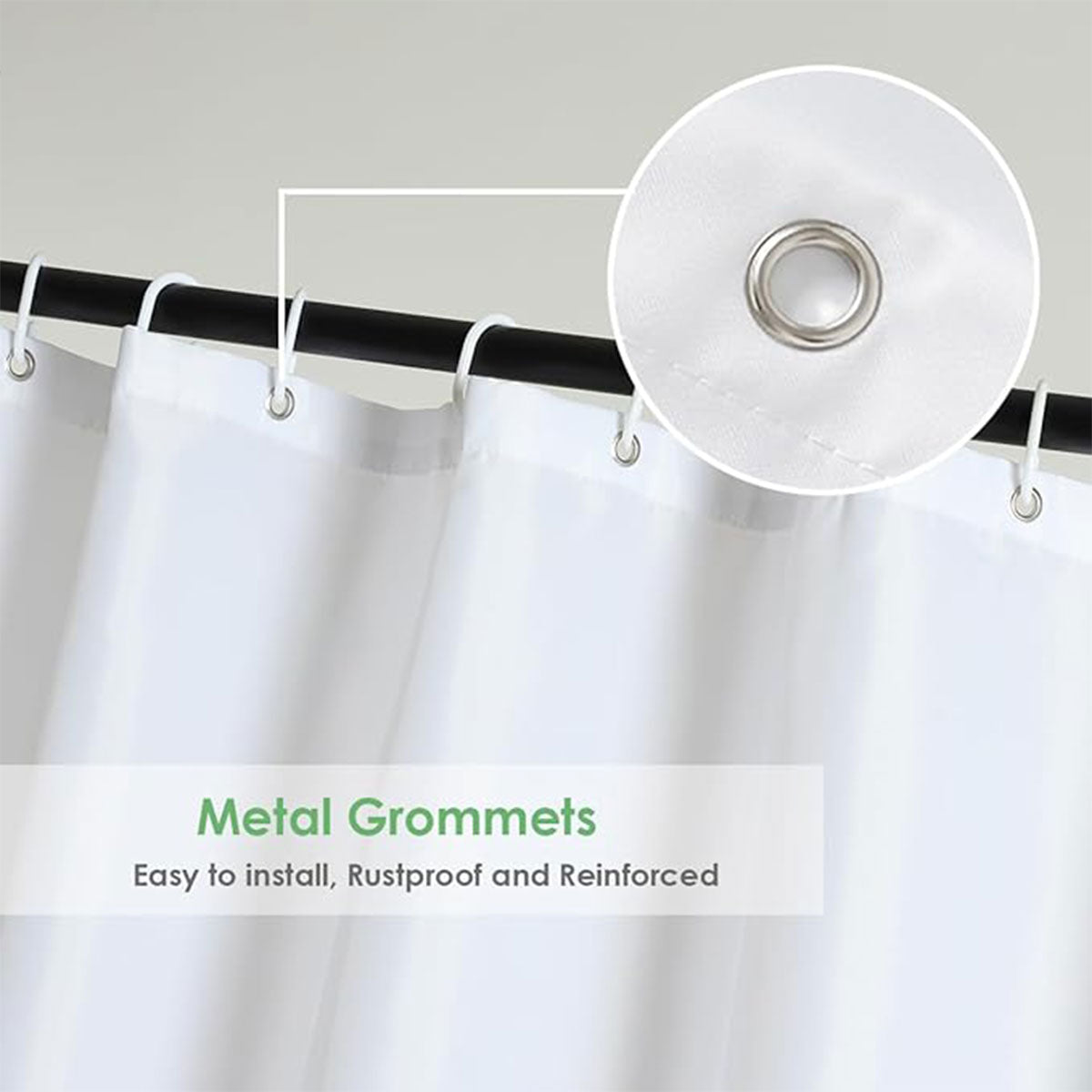 Waterproof Polyester Shower Curtain Liner Bathroom White Home Use
