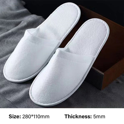 50 Pairs Closed Toe Disposable Slippers in White Grey Khaki