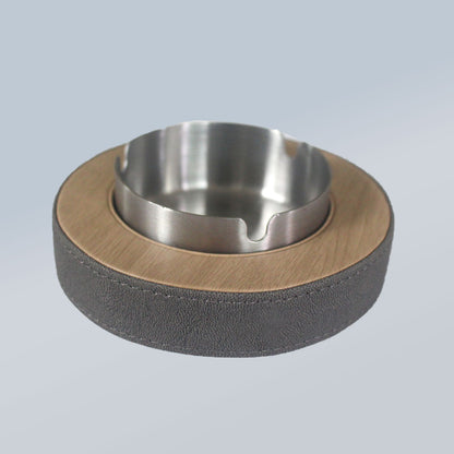 Leather Tissue Box Holder with Stainless Steel Ashtray for Hotel & Home Use