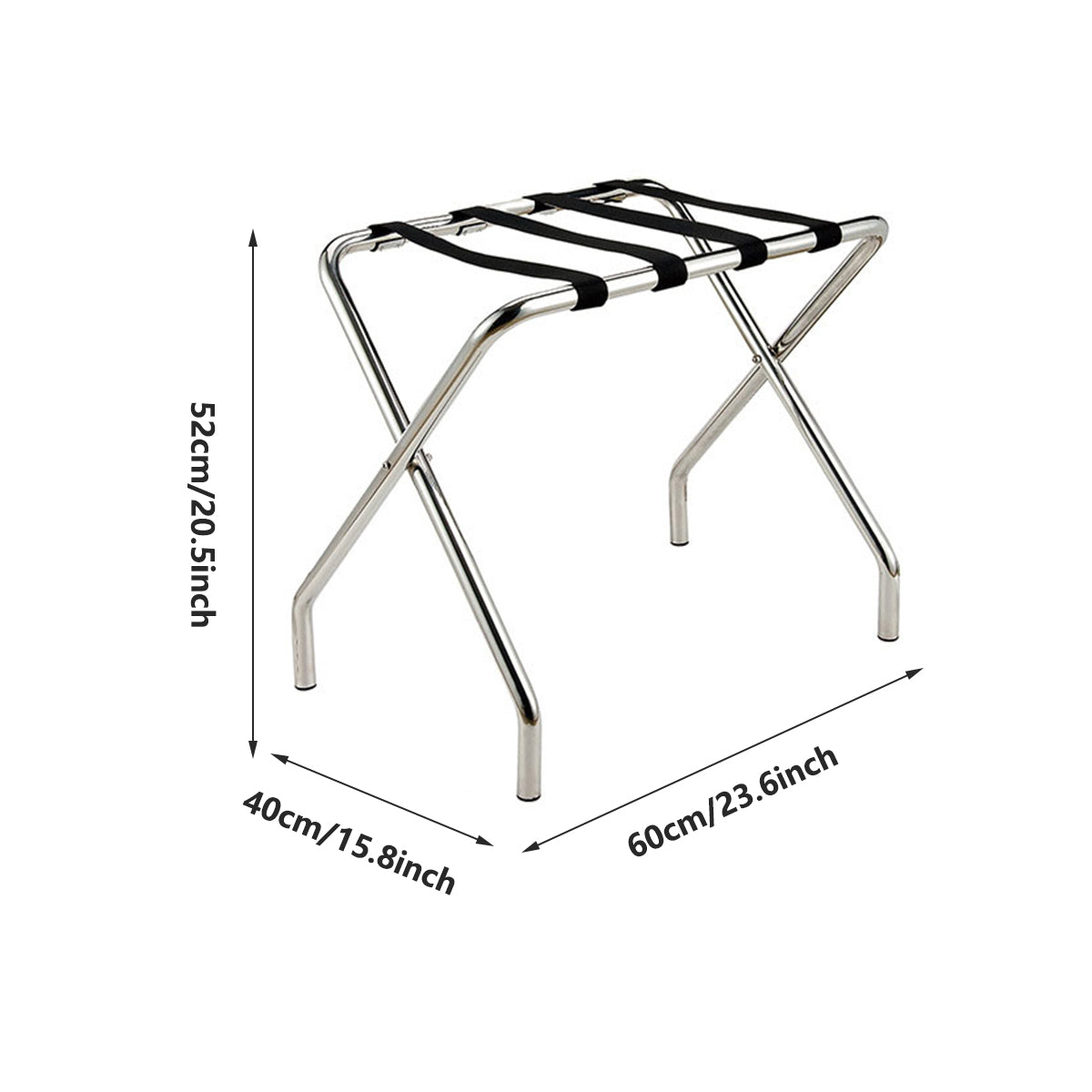 Hotel Foldable Stainless Steel Luggage Rack with Anti Slip Straps