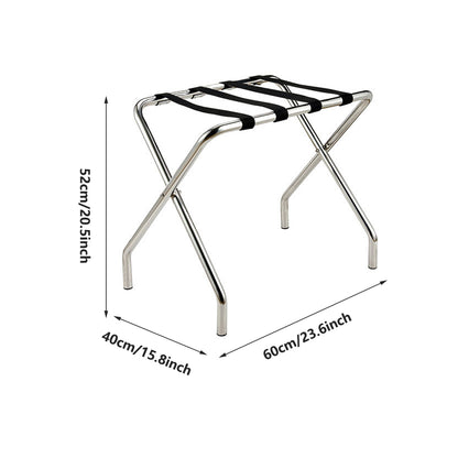 Hotel Foldable Stainless Steel Luggage Rack with Anti Slip Straps