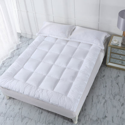 Hotel Mattress Comfort Pad Waterproof Box Quilted White