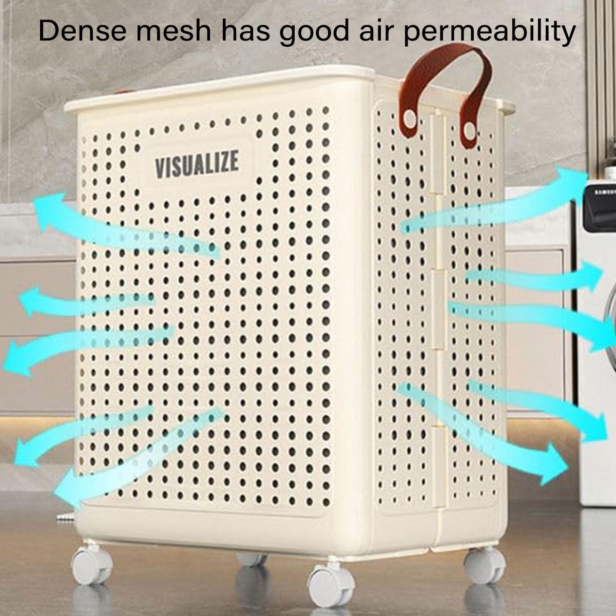 Folding Portable Laundry Basket Multifunctional Storage for Bathroom Household