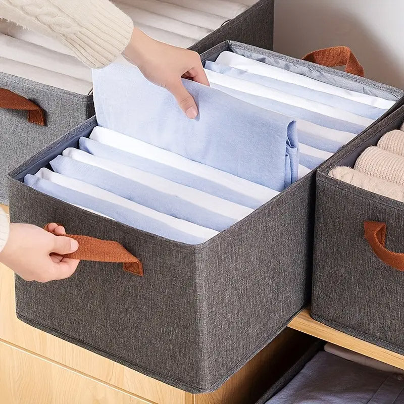 4 Pack Foldable Non Woven Storage Boxes with Clear Lids