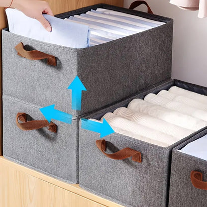 4 Pack Foldable Non Woven Storage Boxes with Clear Lids
