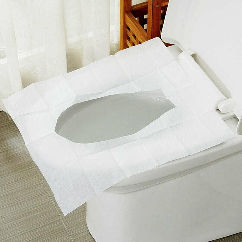 50pcs Toilet Seat Paper Covers Disposable Sanitary Travel Biodegradable Hygienic - Aimall