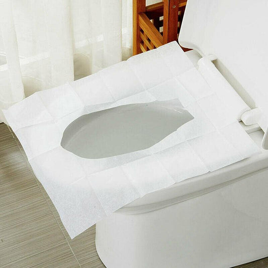 50pcs Toilet Seat Paper Covers Disposable Sanitary Travel Biodegradable Hygienic - Aimall