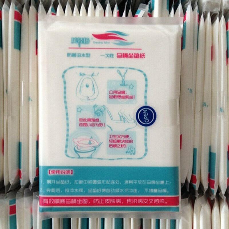 50pcs Toilet Seat Paper Covers Disposable Sanitary Travel Biodegradable Hygienic - Aimall
