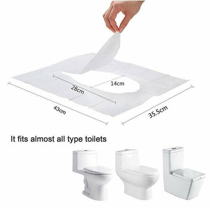 50pcs Toilet Seat Paper Covers Disposable Sanitary Travel Biodegradable Hygienic - Aimall