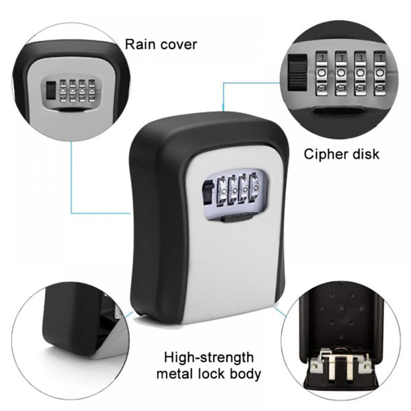 Wall Mounted Steel Key Box with 4 Digit Combination Lock