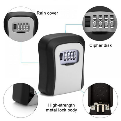 Wall Mounted Steel Key Box with 4 Digit Combination Lock