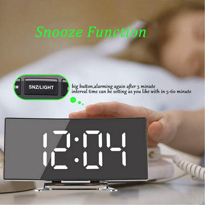 LED Digital Alarm Clock with Snooze and USB Power for Bedside