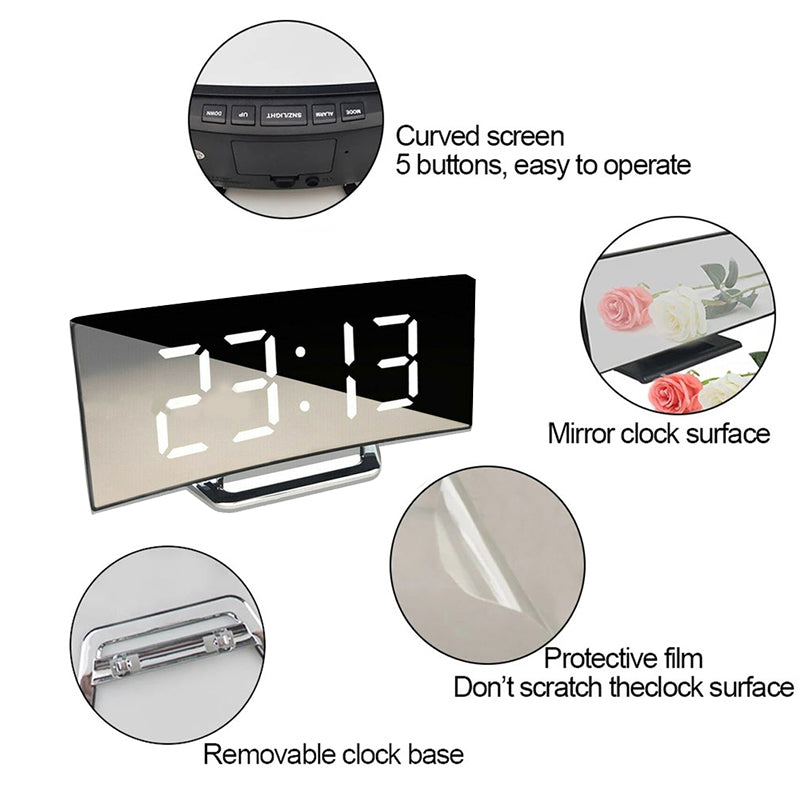 LED Digital Alarm Clock with Snooze and USB Power for Bedside
