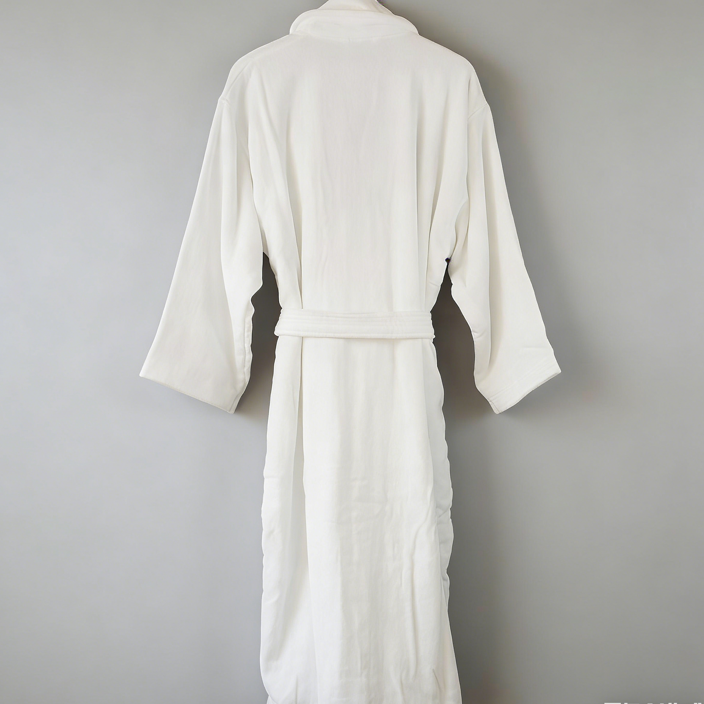 Hotel Quality Cotton Kimono Bathrobe White Embroidered Velvet Waffle