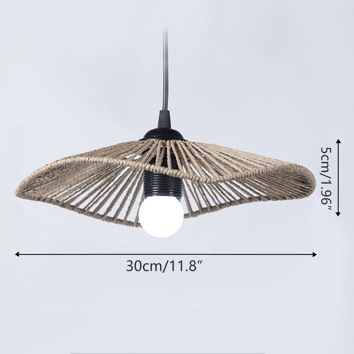 Handwoven Paper Rope Lamp Shade with Hollow Out Light Effect