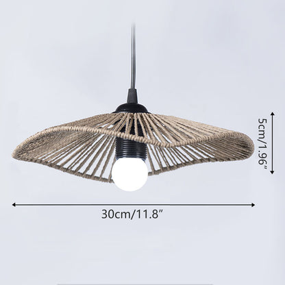 Handwoven Paper Rope Lamp Shade with Hollow Out Light Effect