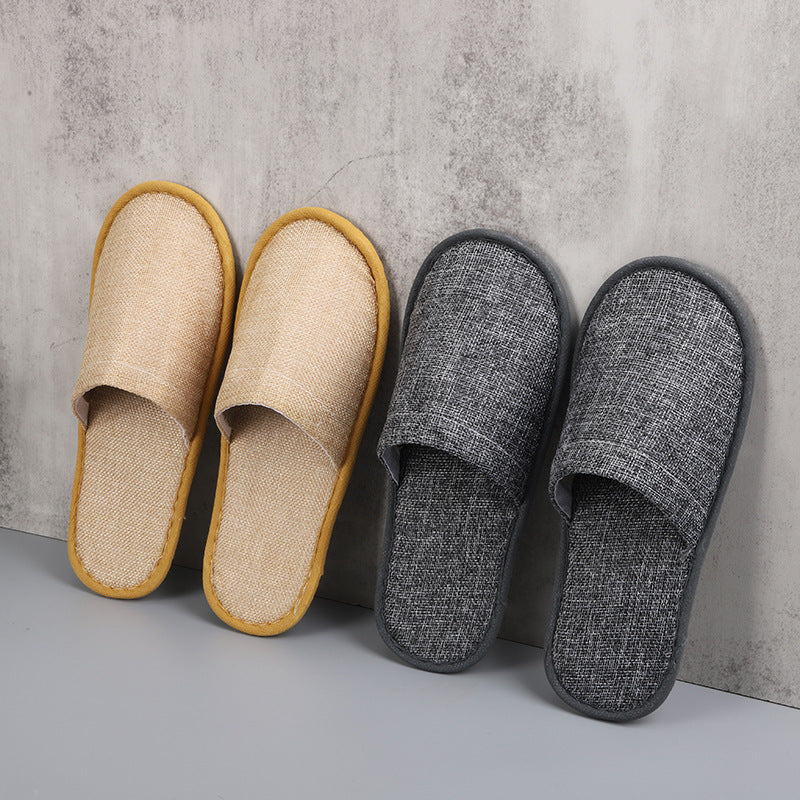 50 Pairs Closed Toe Disposable Slippers in White Grey Khaki
