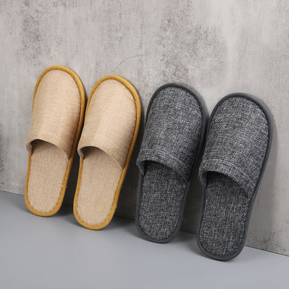 50 Pairs Closed Toe Disposable Slippers in White Grey Khaki