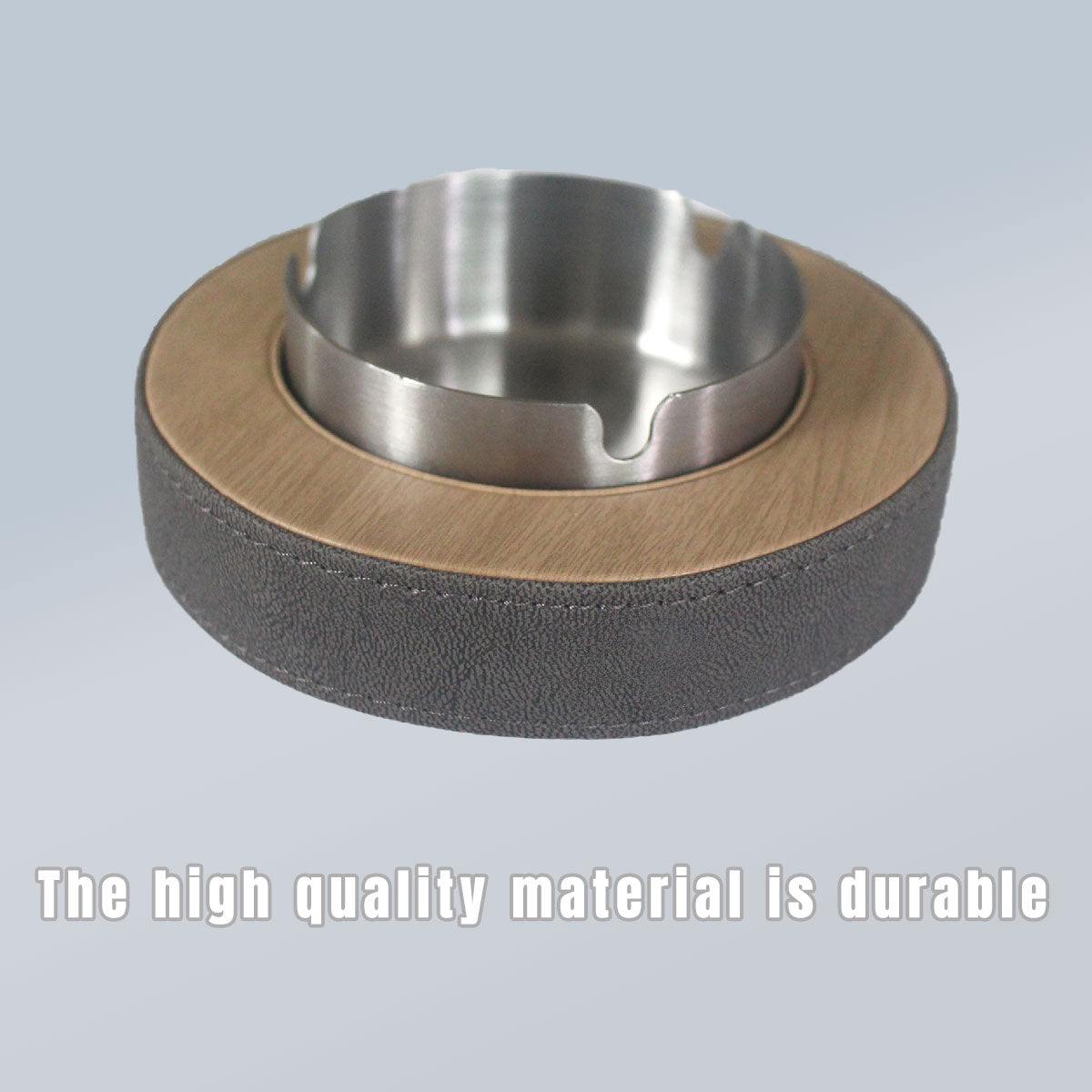 Leather Tissue Box Holder with Stainless Steel Ashtray for Hotel & Home Use