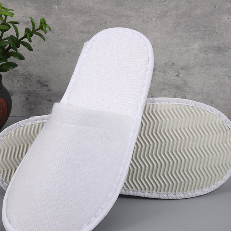 50 Pairs Closed Toe Disposable Slippers in White Grey Khaki