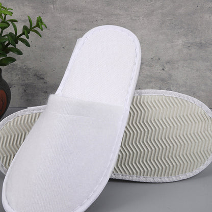 50 Pairs Closed Toe Disposable Slippers in White Grey Khaki