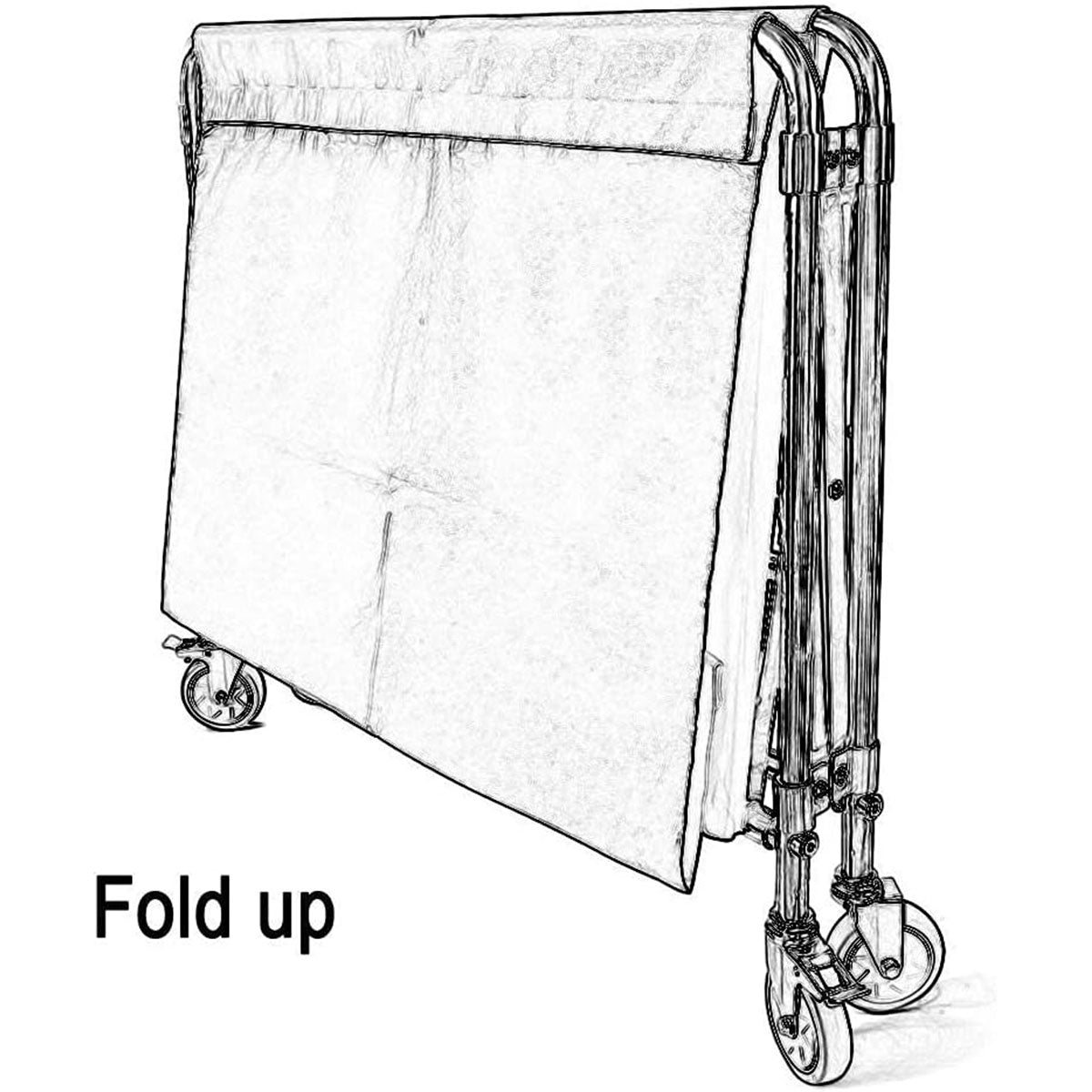 Folding Linen Trolley with Hand Push Design for Easy Storage and Sorting