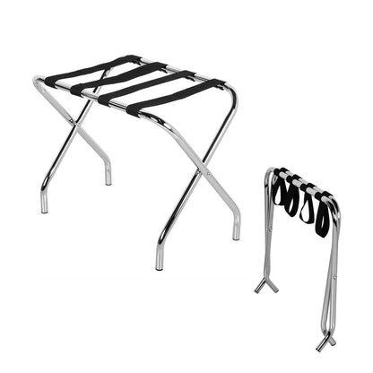 Hotel Foldable Stainless Steel Luggage Rack with Anti Slip Straps