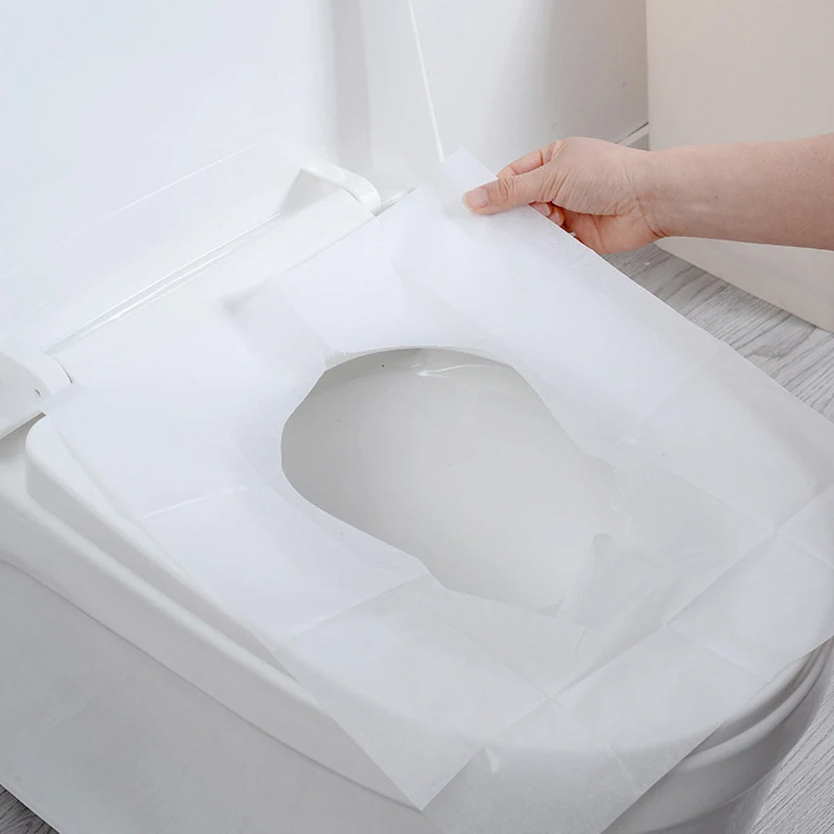 50pcs Flushable Toilet Seat Pads Water Soluble Travel