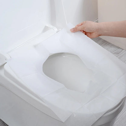 50pcs Flushable Toilet Seat Pads Water Soluble Travel