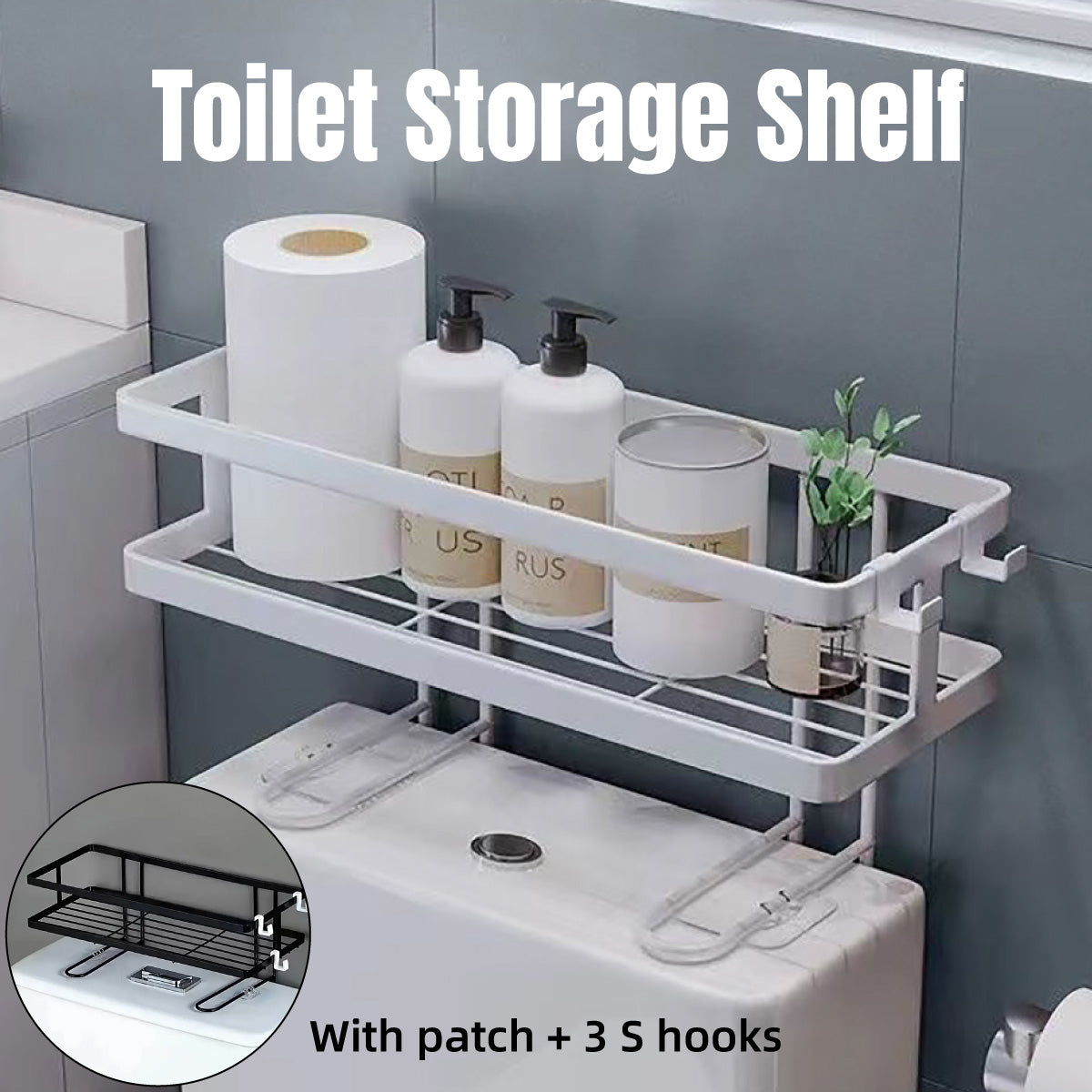 Wall Mounted Steel Bathroom Storage Rack Over The Toilet
