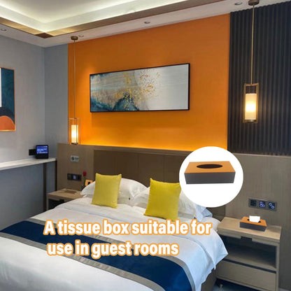 Leather Tissue Box Holder Organiser for Hotel Rooms and Offices