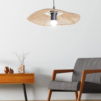 Handwoven Paper Rope Lamp Shade with Hollow Out Light Effect
