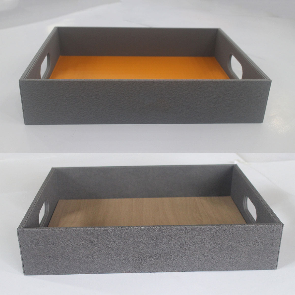Hotel Shoe Basket Tray Faux Leather Organiser for Guest Room