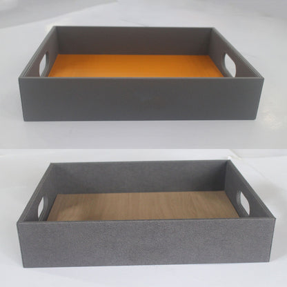 Hotel Shoe Basket Tray Faux Leather Organiser for Guest Room
