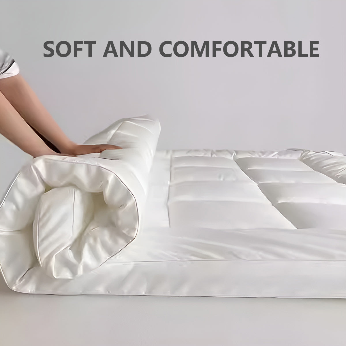 Hotel Mattress Comfort Pad Waterproof Box Quilted White