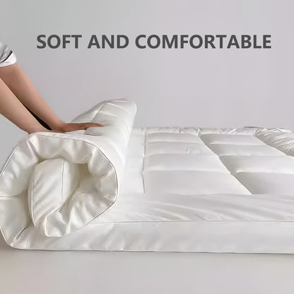 Hotel Mattress Comfort Pad Waterproof Box Quilted White
