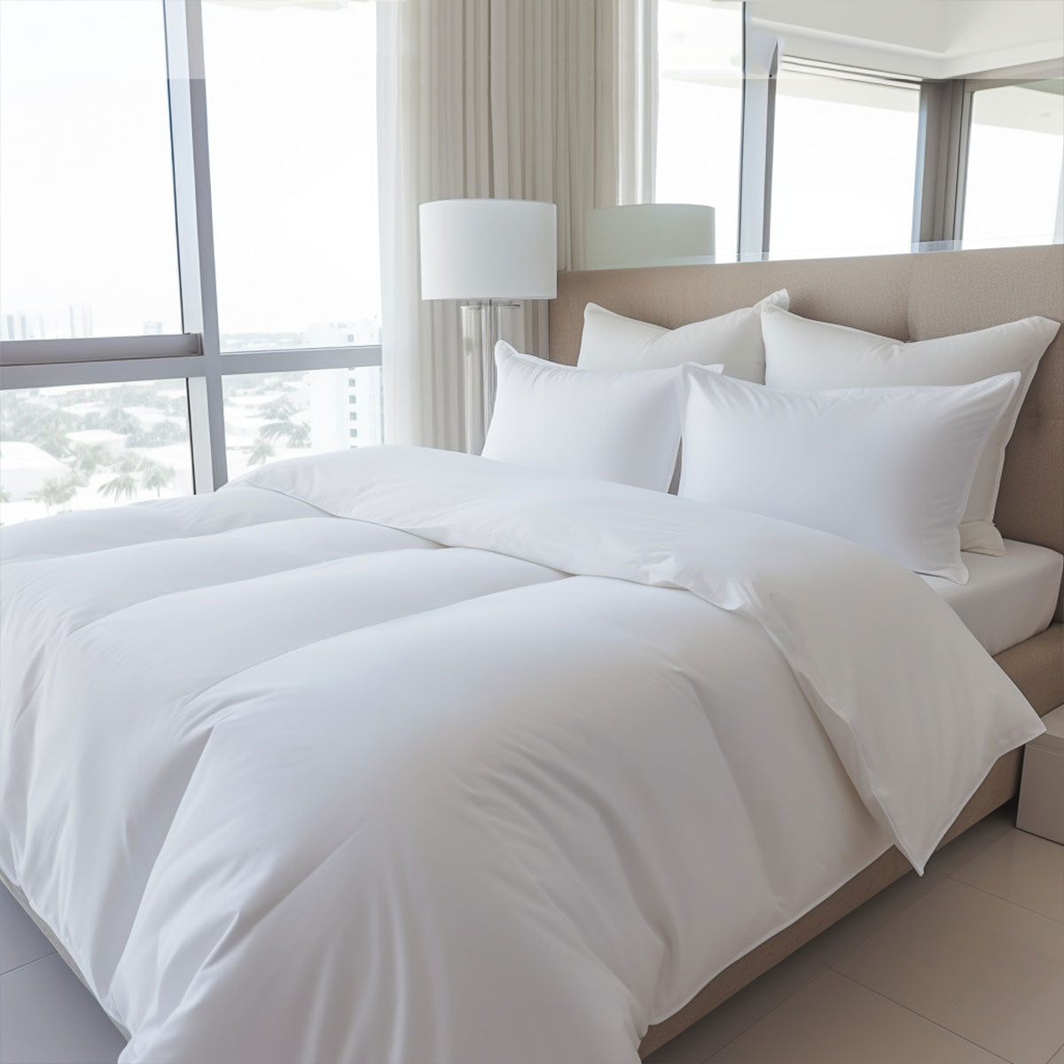 White Duvet Cover Soft Fabric Easy Care for Hotels and Homes