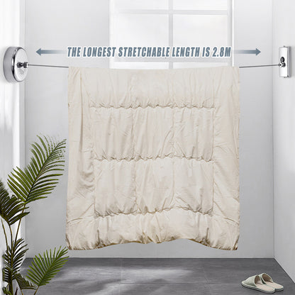 No Drill Retractable Clothesline 2.8m for Indoor Outdoor Hotel Laundry