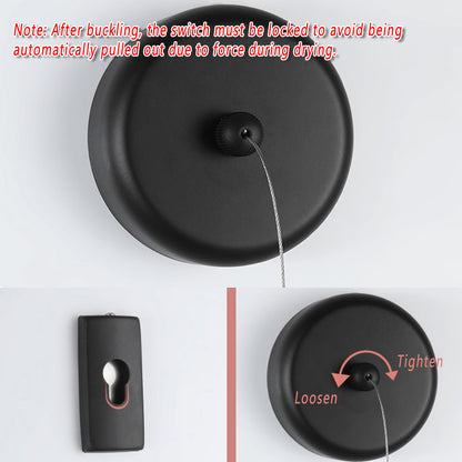 Black Retractable Clothesline Wall Mounted for Bathroom and Balcony