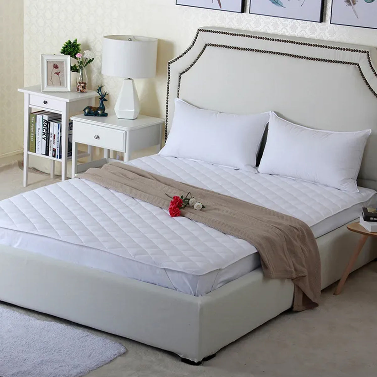 Hotel Mattress Comfort Pads Fabric Bedding Topper Mattress Protectors Cover