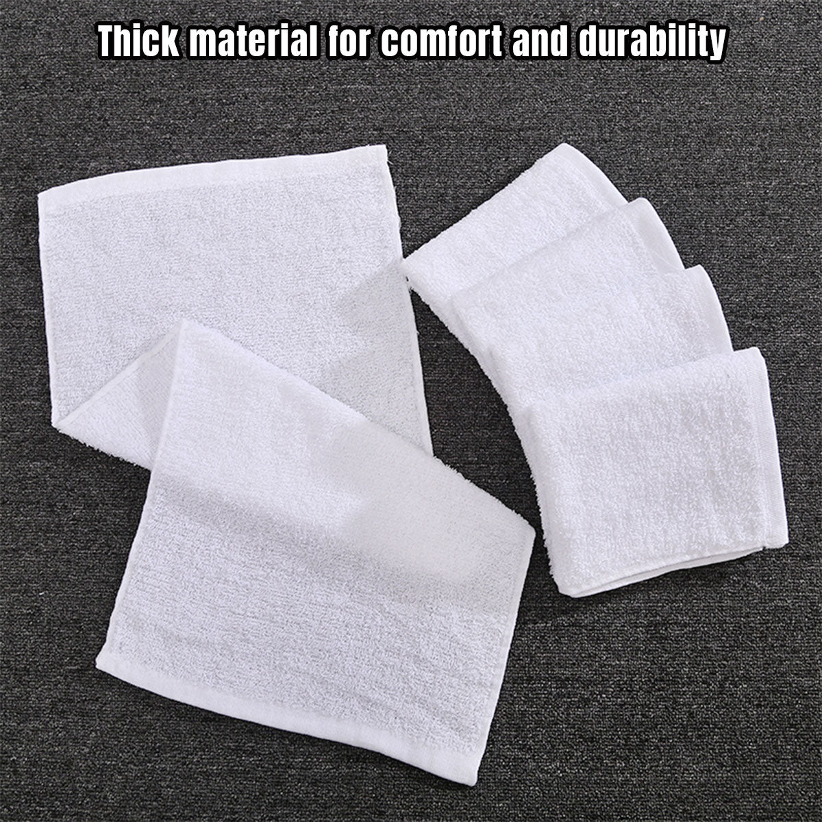 6pcs White Cotton Absorbent Bath Towels for Hotel & Home Use