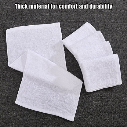 6pcs White Cotton Absorbent Bath Towels for Hotel & Home Use
